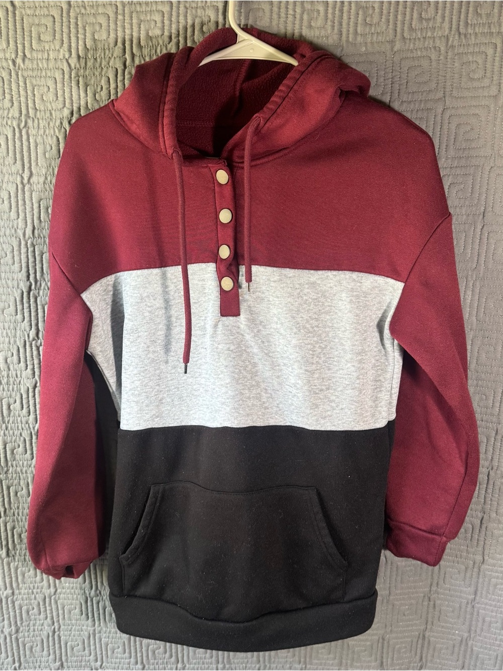 Shein Pullover Sweater Mens Small Color Block Henley 100% Polyester